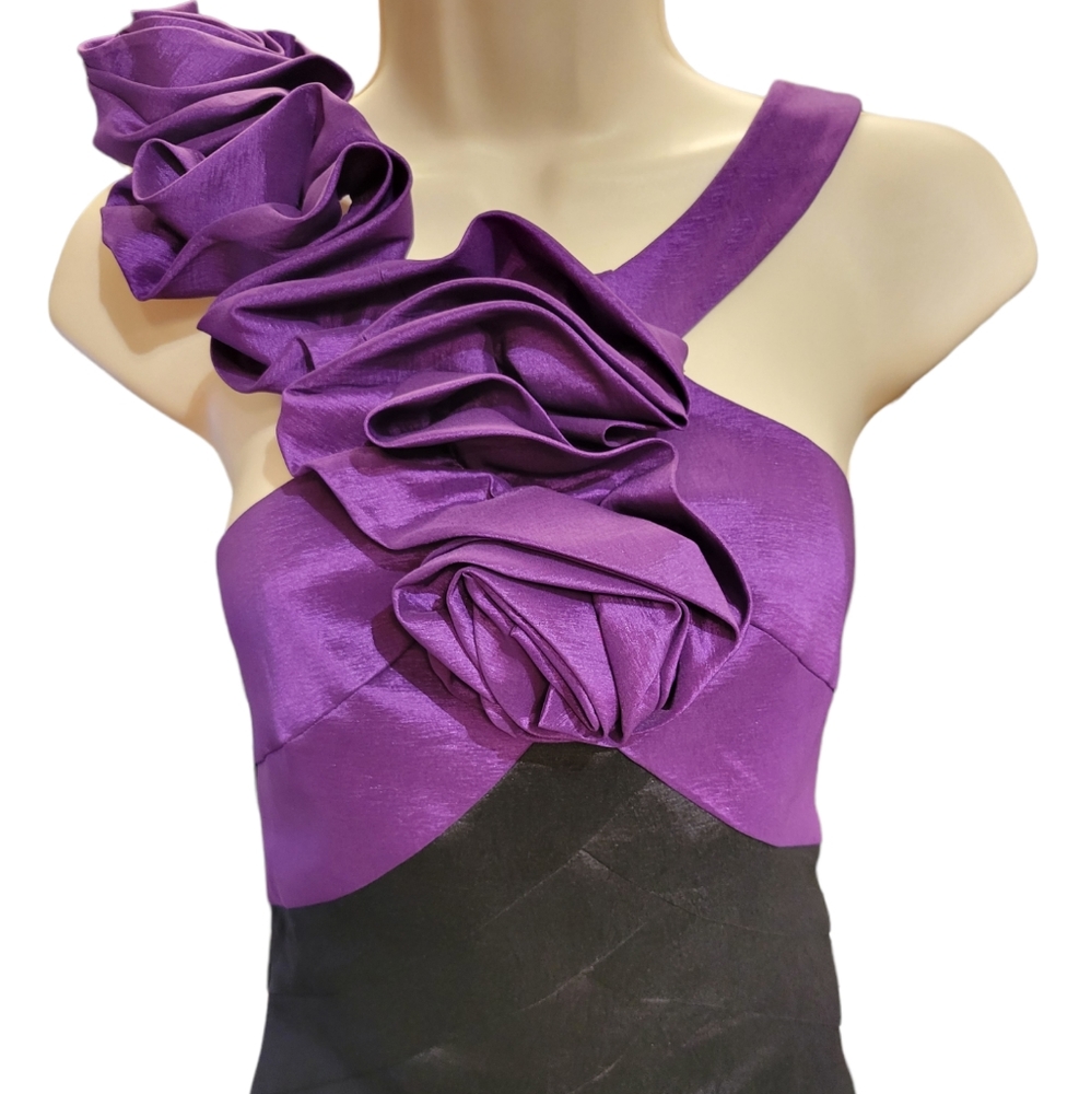 Jolie 8 Party Dress, Purple Corsage, Black Rest of the Dress